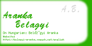 aranka belagyi business card